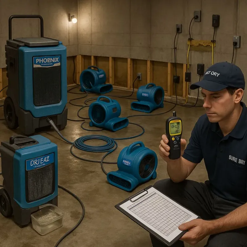 Structural Drying and Dehumidification process in North Merrick, NY